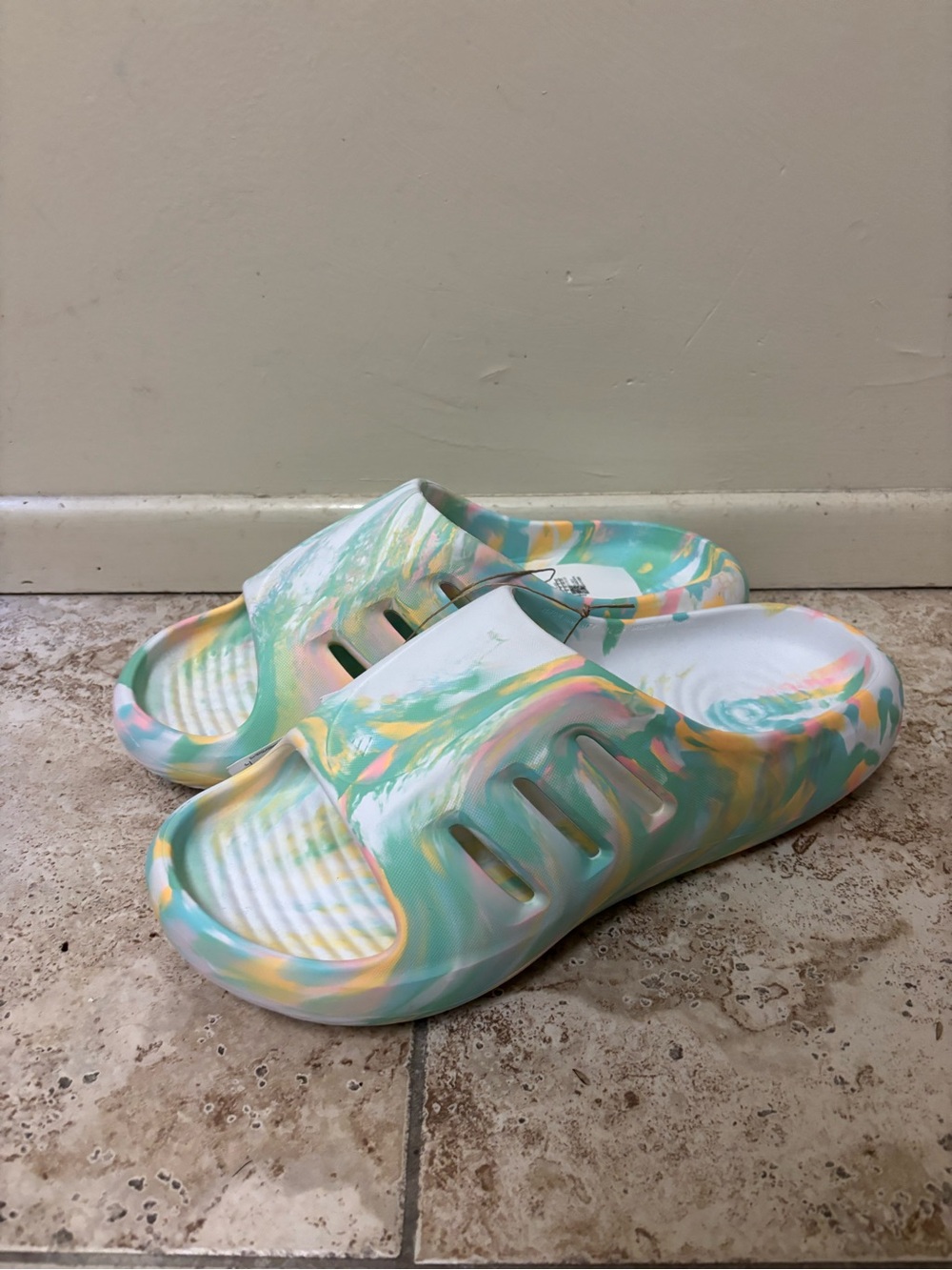 Mens Size 16 Adidas Slide Sandals adiFOM IIInfinity Mint Green White Pink JP9012